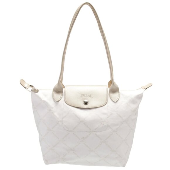 Longchamp Le Pliage White Coated Canvas Tote Bag - Medium - Picture 14 of 15